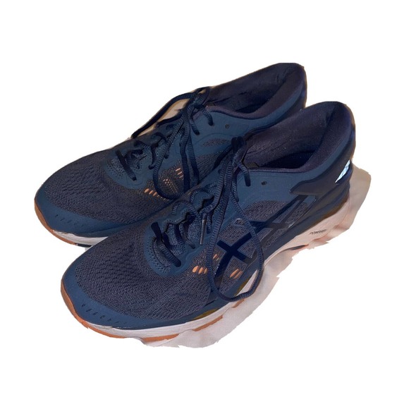ASICS Gel Kayano 24 Running Sneakers T799N‎ Womens Size 10 Smoke Blue/Cantaloupe - Picture 1 of 11